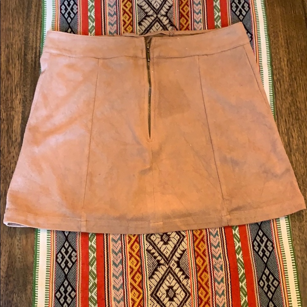 Faux suede lace up mini skirt - Picture 2 of 2
